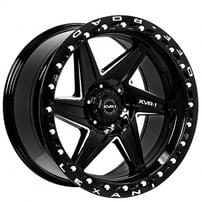 17" Lexani Off-Road XVR-1 Wheels Karma Gloss Black Milled Rims 