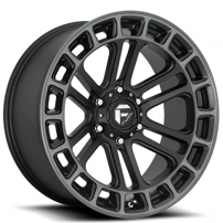 17" Fuel Wheels D720 Heater Matte Black with Machined Face and DDT Off-Road Rims 