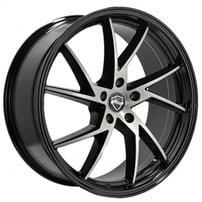 18" Elegance Wheels Sharp Brushed Face Silver with Gloss Black Lip Rims