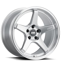 19" Staggered ESR Wheels AP5C Hyper Silver with Machined Lip JDM Style Rims