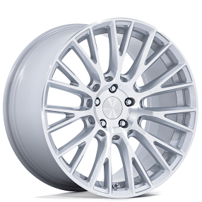 20" Staggered Rotiform Wheels RC201 LSE Gloss Silver with Machined Face Rims