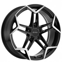19" Petrol Wheels P1A Gloss Black with Machined Cut Face Rims 