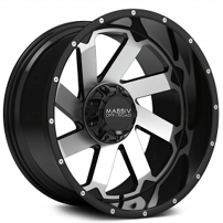 22" Massiv Off-Road Wheels OR4 Gloss Black with Machined Face and Milled Rivets Rims