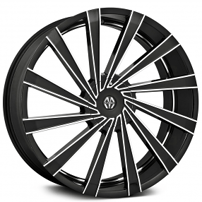 20" Massiv Wheels 921 Vertagio Black with Machined Face and Undercut Pinstripe Rims