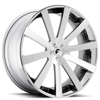 22" Staggered Forgiato Wheels Concavo-ECL Brushed Silver with Chrome Lip Forged Rims