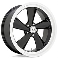 22" Staggered U.S. Mags Wheels TS U136 Gloss Black with Diamond Cut Lip Rims
