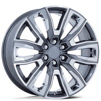22" OE Creations Wheels PR225 Gloss Gunmetal Machined with Chrome Accents Rims