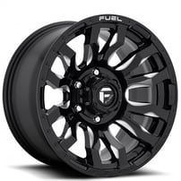 18" Fuel Wheels D673 Blitz Gloss Black Milled Off-Road Rims 