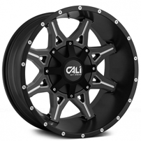 22" Cali Wheels 9107 Obnoxious Satin Black Milled Off-Road Rims 