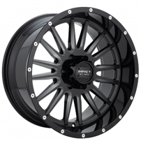 17" Impact Off-Road Wheels 833 Gloss Black with Milled Windows Rims