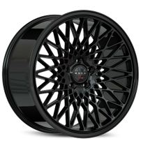 22" Staggered Koko Kuture Wheels Classica Gloss Black Flow Formed Rims