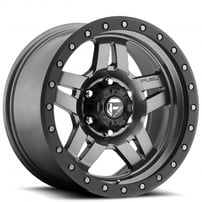 17" Fuel Wheels D558 Anza Matte Grey with Black Ring Crossover Rims