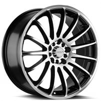 17" Versus Wheels VS162 Gloss Black with Machined Face Rims