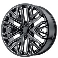 24" OE Creations Wheels PR197 Gloss Black Milled Rims