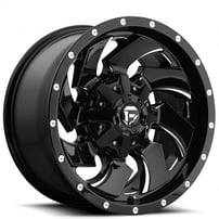 17" Fuel Wheels D574 Cleaver Gloss Black Milled Off-Road Rims 
