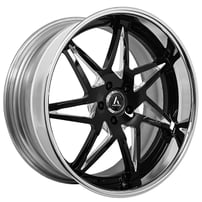 26" Artis Forged Wheels Nirvana Custom Gloss Black Face with Polished Window and Lip Rims