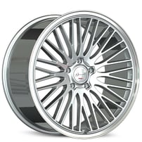 22" Gianelle Wheels Aria Gloss Silver with Polished Lip Flow Formed Rims