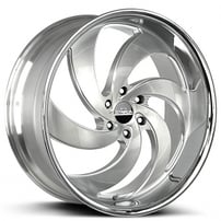 26" Strada Wheels Retro 6 Silver with Brushed Face and SS Lip Rims
