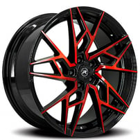 20" Renzo Wheels Ascari Gloss Black with Red Tinted Rims