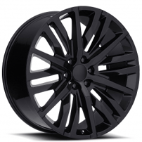 24" GM Split-6 Spoke Wheels FR 97 Gloss Black OEM Replica Rims