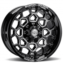 17" Scorpion Wheels Gauntlet Black Milled Off-Road Rims
