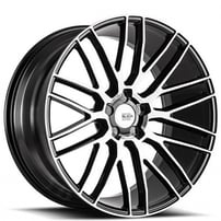 22" Staggered Savini Wheels Black Di Forza BM13 Machined Black Light Weight Polaris Slingshot / 3-Wheeler Rims