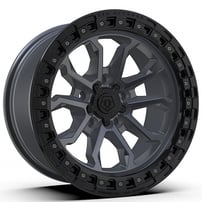 17" TIS Wheels 556AB Satin Anthracite with Black Simulated Bead Ring 5 Spoke Off-Road Rims