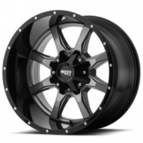 16" Moto Metal Wheels MO970 Gray with Black Lip Rims 