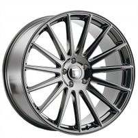 22" Staggered Touren Wheels TR92 3292 Gloss Graphite with Machined Face Rims