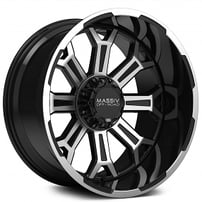 20" Massiv Off-Road Wheels OR2 Gloss Black with Machined Face and Flange Rims