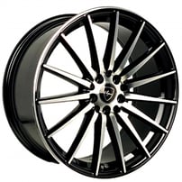 20" Elegant Wheels E007 Gloss Black with Machined Face Rims