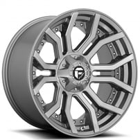 20" Fuel Wheels D713 Rage Platinum Brushed Gunmetal with Tinted Clear Off-Road Rims