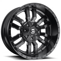 22" Fuel Wheels D596 Sledge Matte Black with Gloss Black Lip Off-Road Rims 