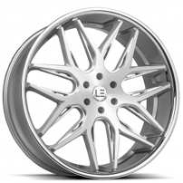 22" Luxxx Alloys Wheels Lux LE14 Brushed Face Milled with SS Lip Rims