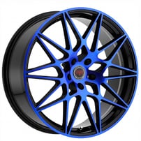 18" Revolution Racing Wheels R11 Black with Blue Face Rims