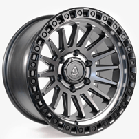 17" Arena Wheel Co A101 Mesa Gunmetal Center with Satin Black Lip Off-Road Rims 