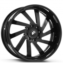 20" Staggered Forgiato Wheels Twisted Concavo Gloss Black Forged Rims