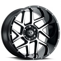 20" Vision Wheels 360 Sliver Gloss Black with Machined Face Off-Road Rims 