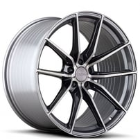 20" Staggered Varro Wheels VD25X Gloss Titanium with Brushed Face Spin Forged Rims 