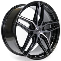 20" Select Precision Alloys Wheels S101 Shadow Gloss Black Brushed DDT with Face Clear Rims 