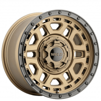 22" Weld Off-Road Wheels Crux W120 Satin Bronze with Satin Black Ring Rotary Forged Rims