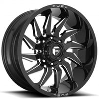 24" Fuel Wheels D744 Saber Gloss Black Milled Off-Road Rims 