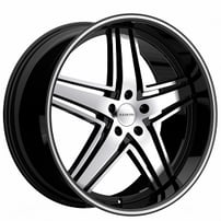 20" Ravetti Wheels M6 Black with Machined Face and Pinstripe Rims