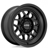 16" KMC Wheels KM725 Terra Satin Black Off-Road Rims