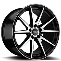 18" Staggered Versus Wheels VS73 Black with Machined Face Rims