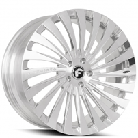 22" Staggered Forgiato Wheels Autonomo-M Brushed Silver Forged Rims