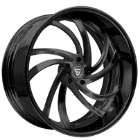 22" Staggered Snyper Forged Wheels Twister Full Black Rims
