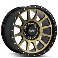 17" Off Road Monster Wheels M10 Matte Black with Machined Bronze Rims