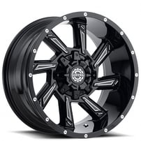 22" Scorpion Wheels SC-25 Black Milled Off-Road Rims 