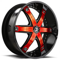 24" Diablo Wheels Fury Black with Custom Finish Inserts Rims
